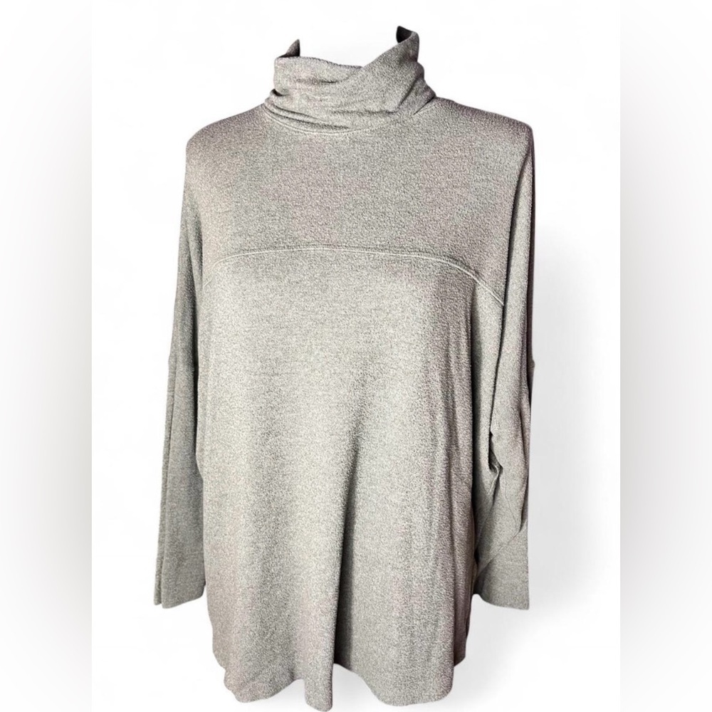 Aerie Women’s Medium Green Cowl Neck Oversized Sweater Cozy Knit, Drop Shoulder